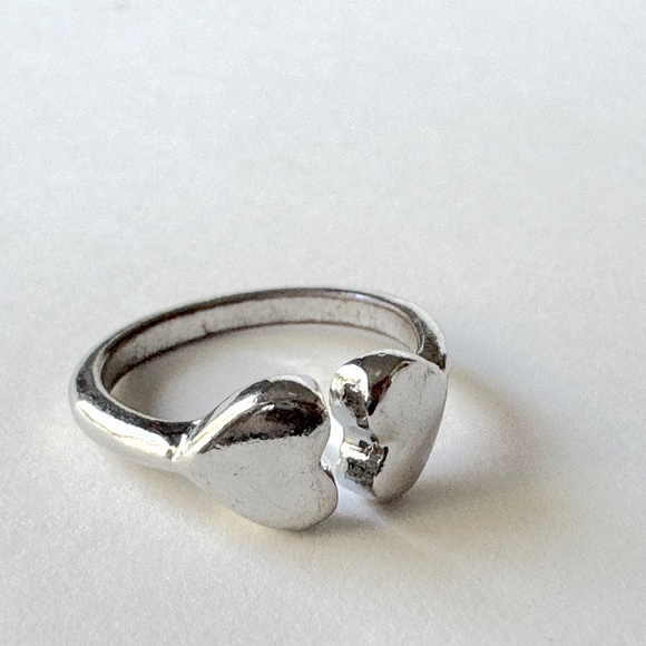 Double Heart Ring size 3, silver - Picture 3 of 10